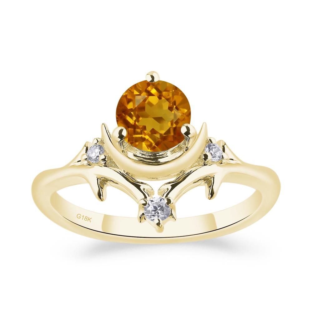 Citrine Star and Moon Engagement Ring - LUO Jewelry #metal_18k yellow gold