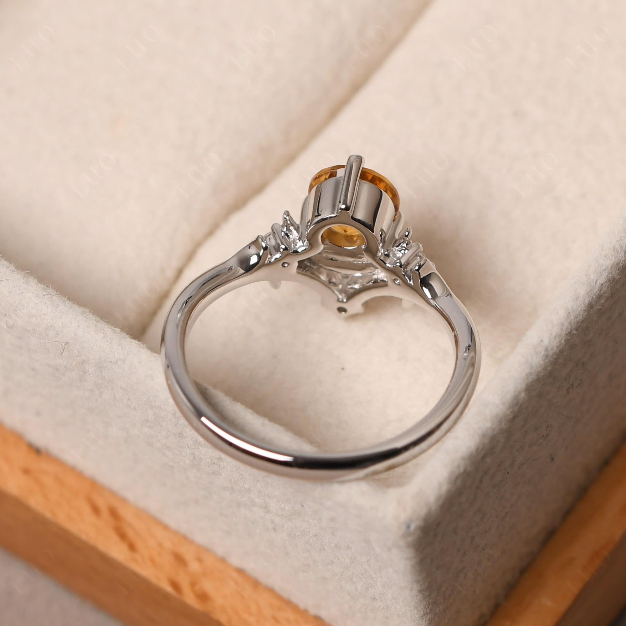 Citrine Star and Moon Engagement Ring - LUO Jewelry 