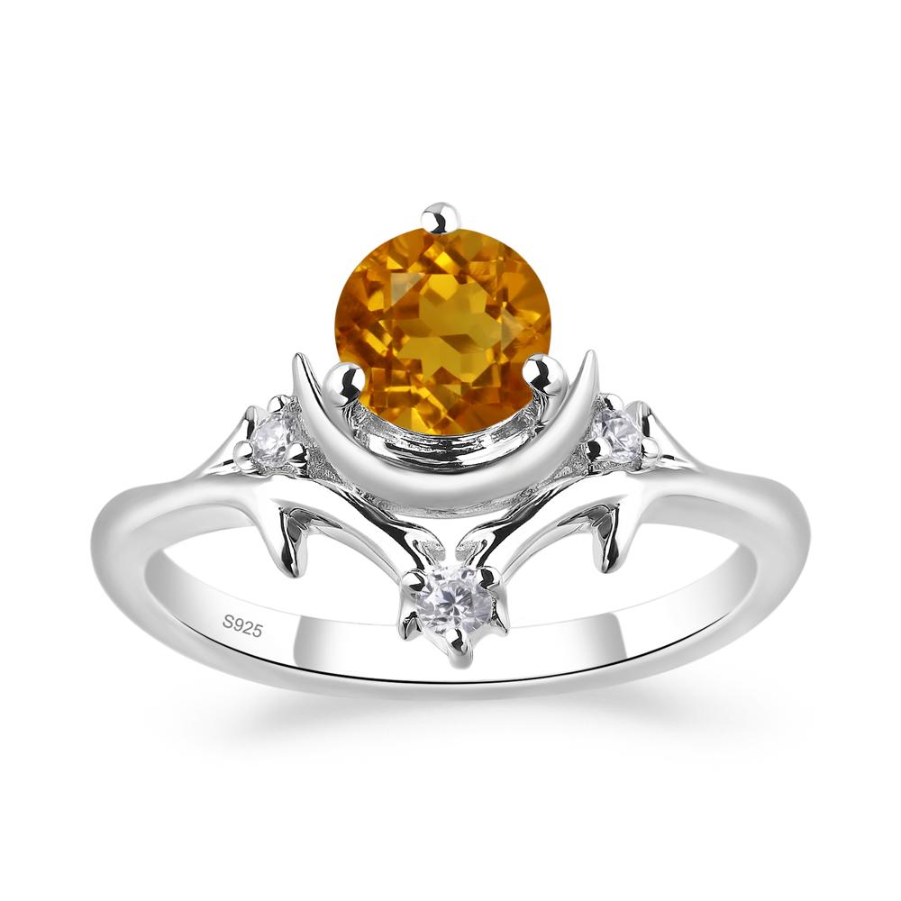 Citrine Star and Moon Engagement Ring - LUO Jewelry #metal_sterling silver