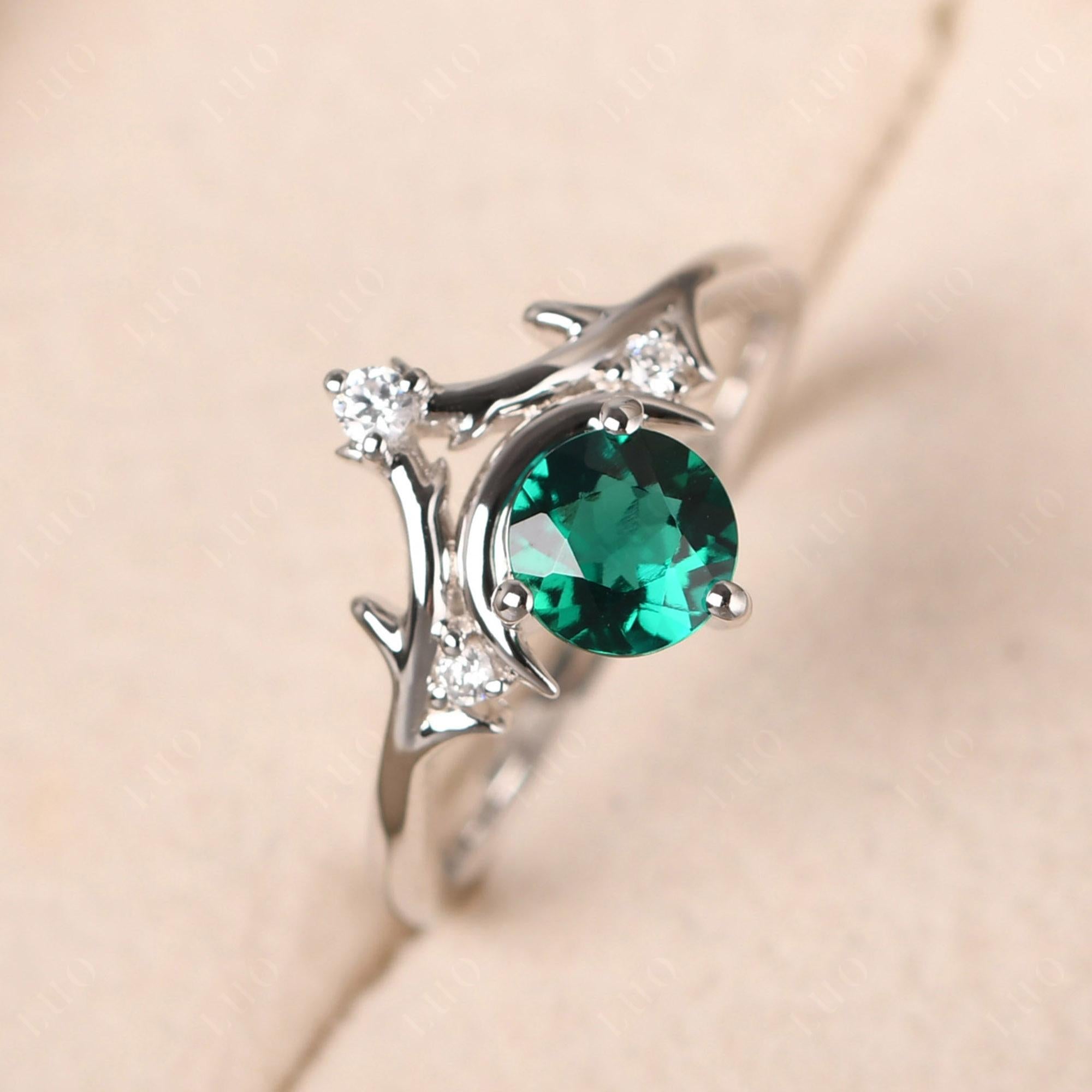 Emerald Moon and Star Ring - LUO Jewelry 