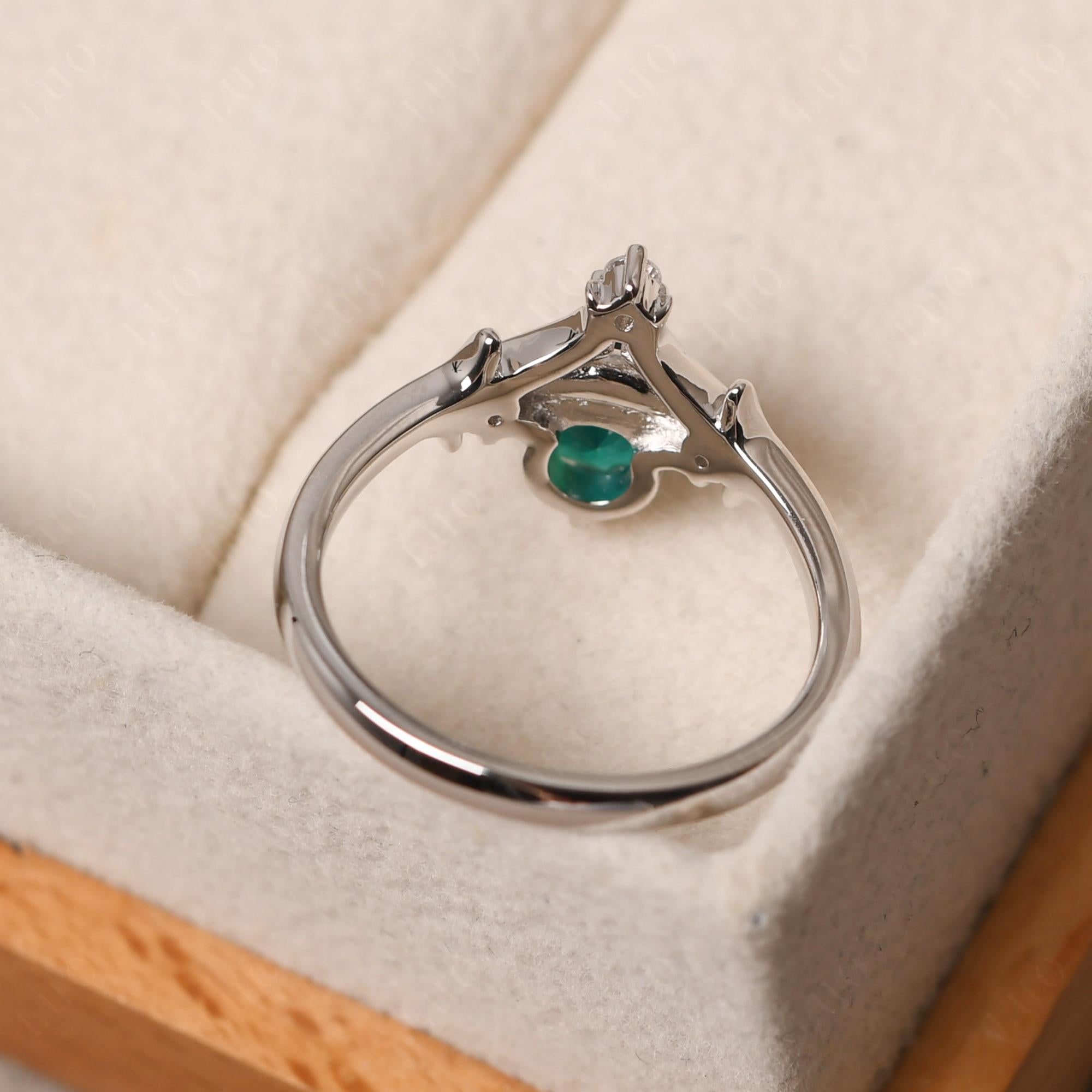 Emerald Moon and Star Ring - LUO Jewelry 