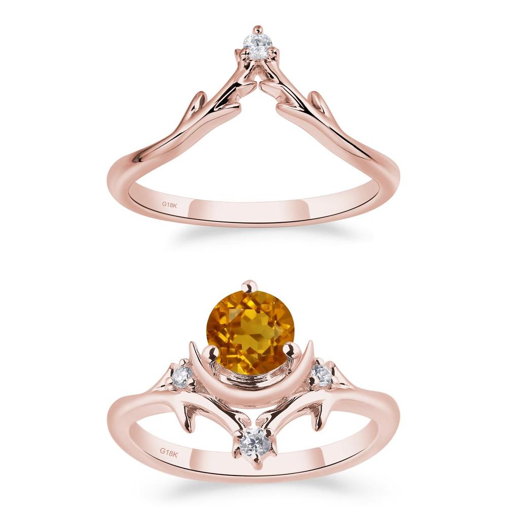 Citrine Star and Moon Engagement Ring - LUO Jewelry #metal_xxxxx