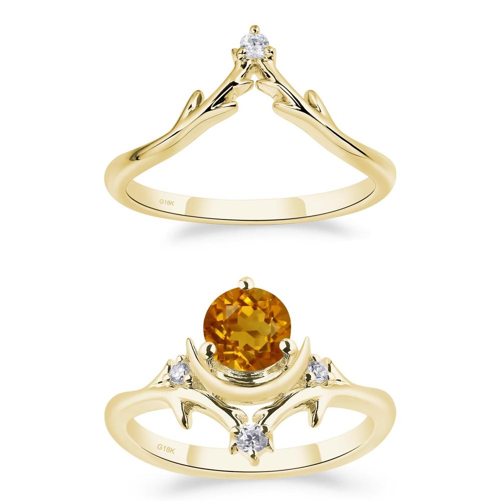 Citrine Star and Moon Engagement Ring - LUO Jewelry #metal_xxxxx