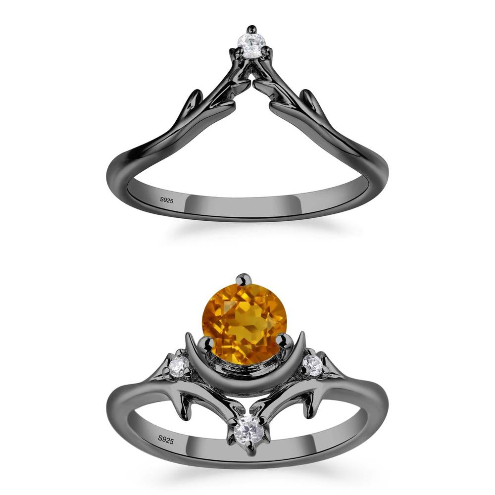 Citrine Star and Moon Engagement Ring - LUO Jewelry #metal_xxxxx