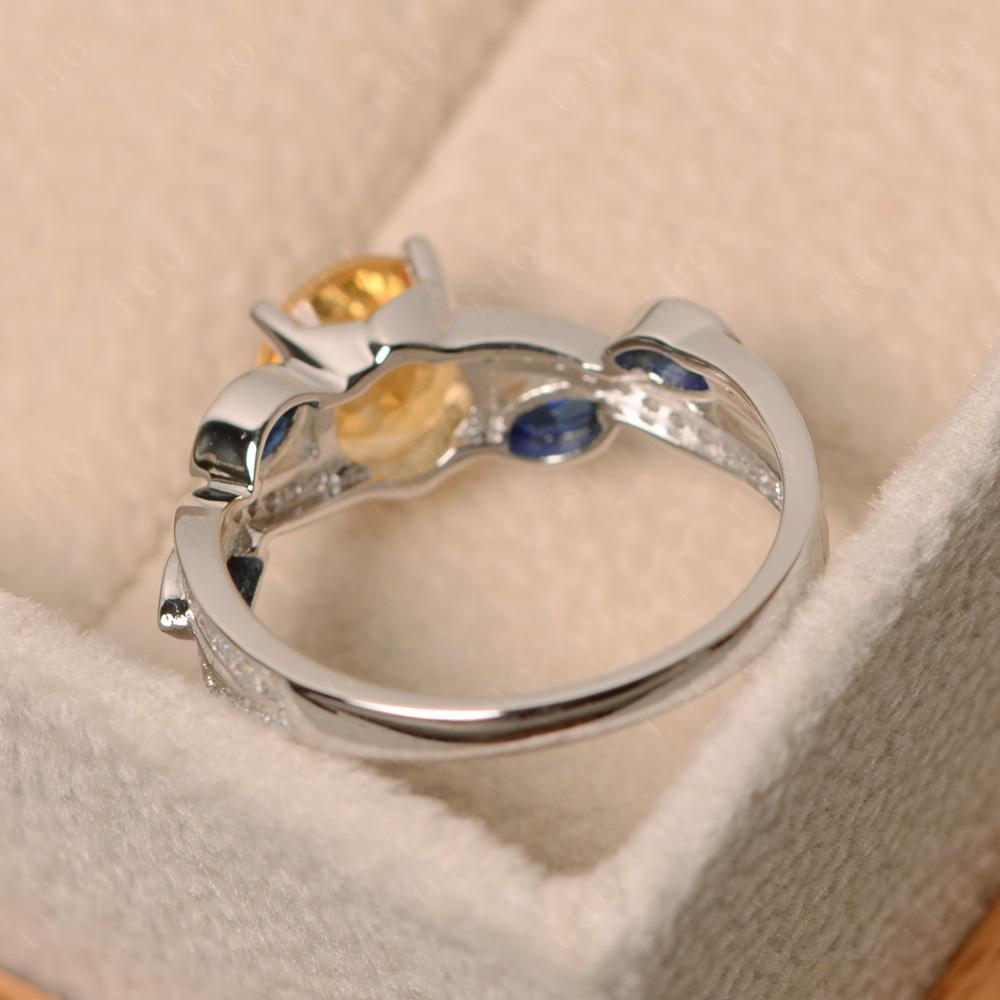 Citrine Engagement Ring with Leaf - LUO Jewelry 