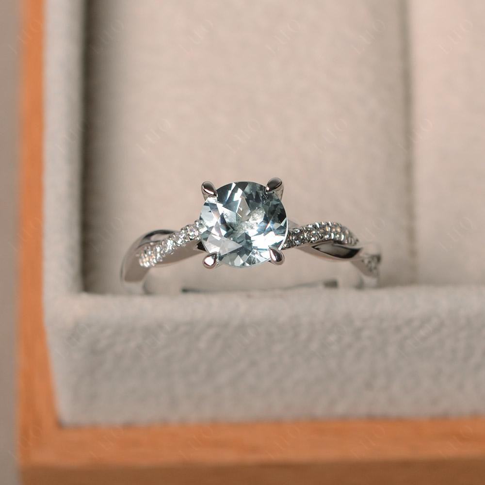 Aquamarine Twist Ring - LUO Jewelry 
