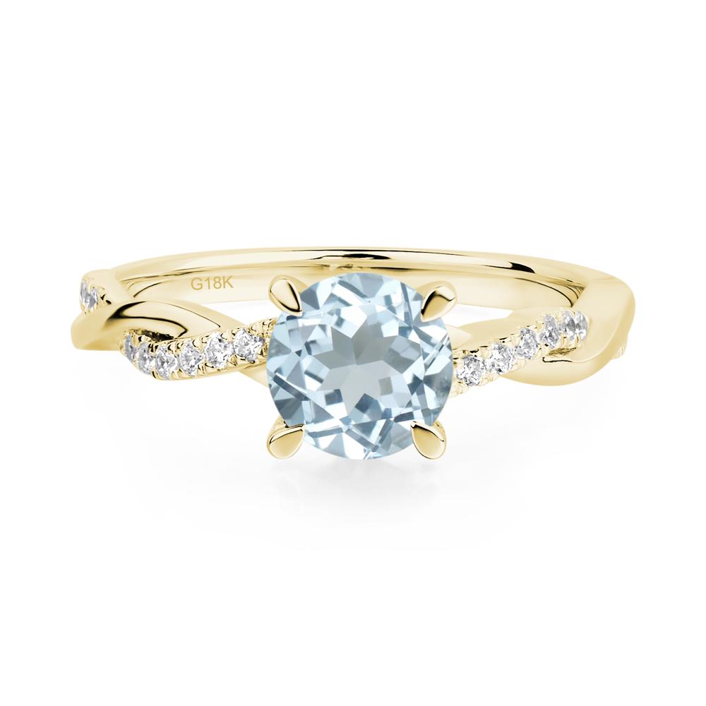 Aquamarine Twist Ring - LUO Jewelry #metal_18k yellow gold