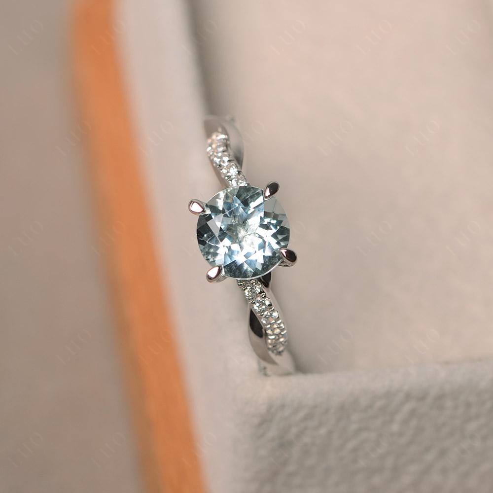 Aquamarine Twist Ring - LUO Jewelry 