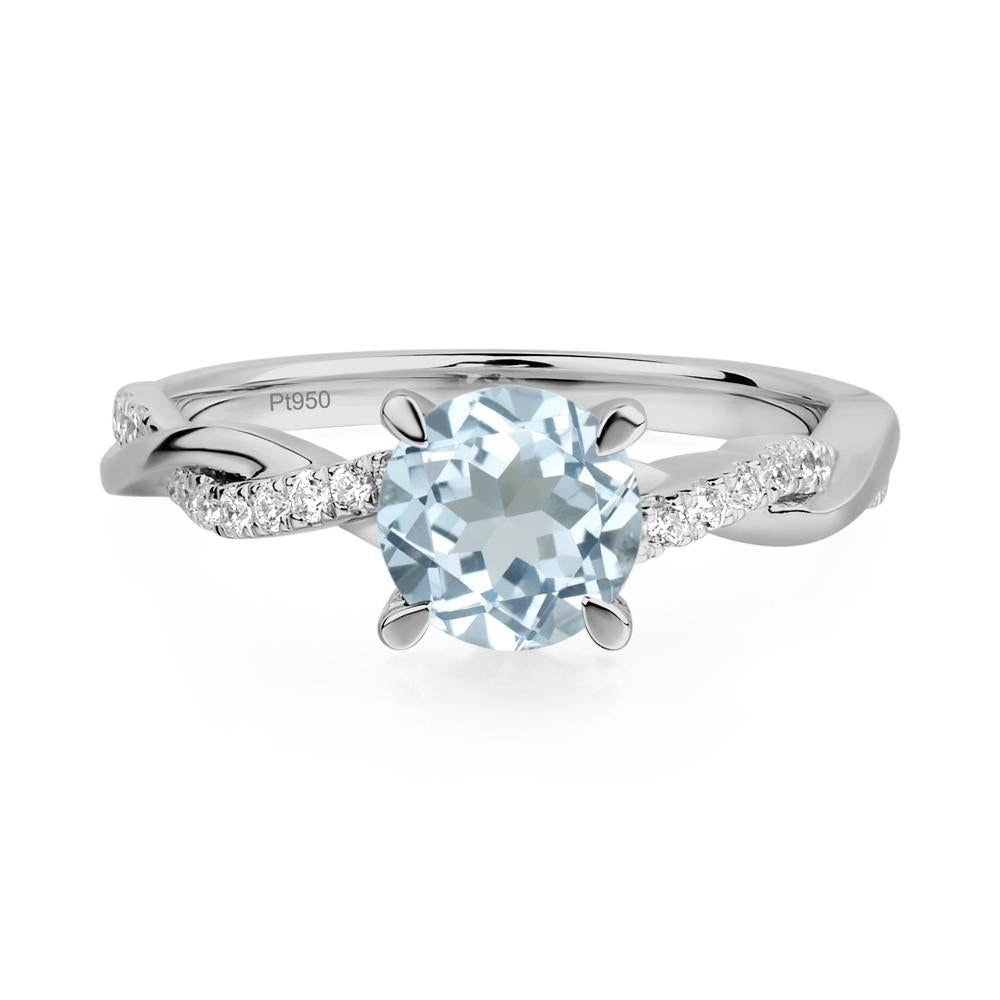 Aquamarine Twist Ring - LUO Jewelry #metal_platinum