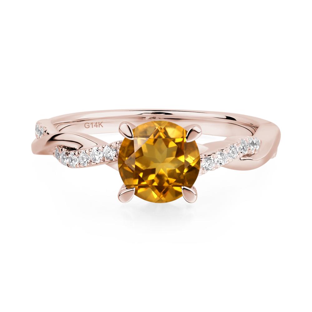 Citrine Twist Ring - LUO Jewelry #metal_14k rose gold