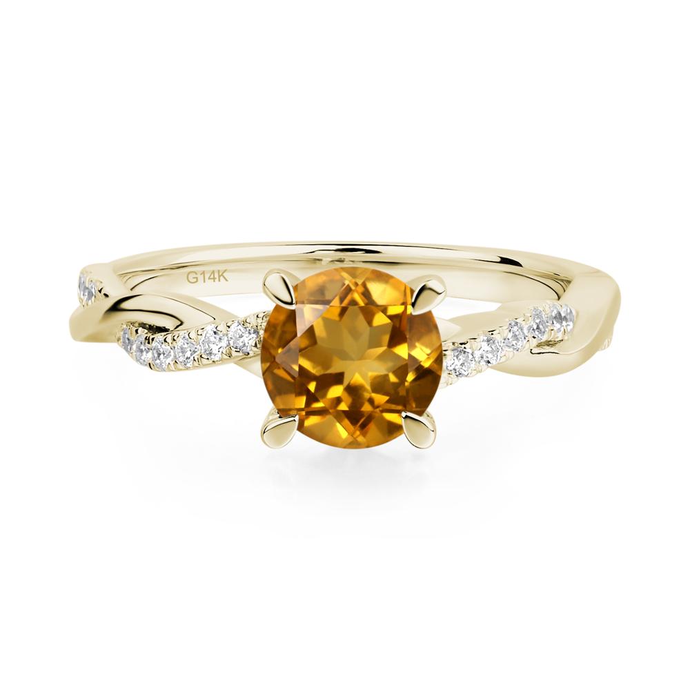 Citrine Twist Ring - LUO Jewelry #metal_14k yellow gold