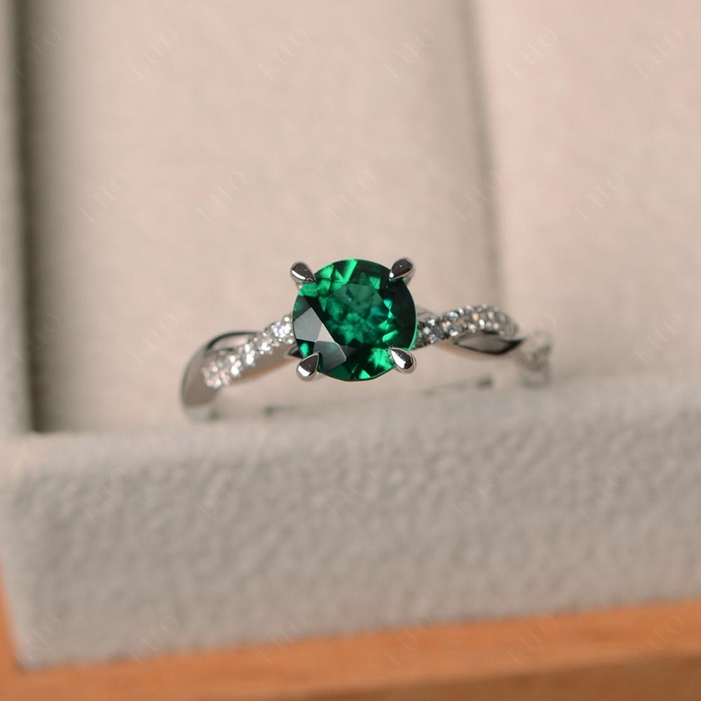 Emerald Twist Engagement Ring - LUO Jewelry 