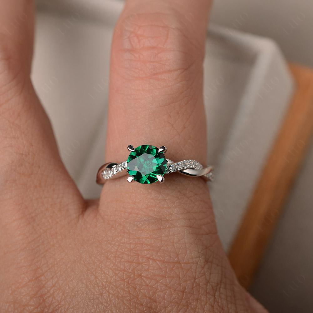 Emerald Twist Engagement Ring - LUO Jewelry 