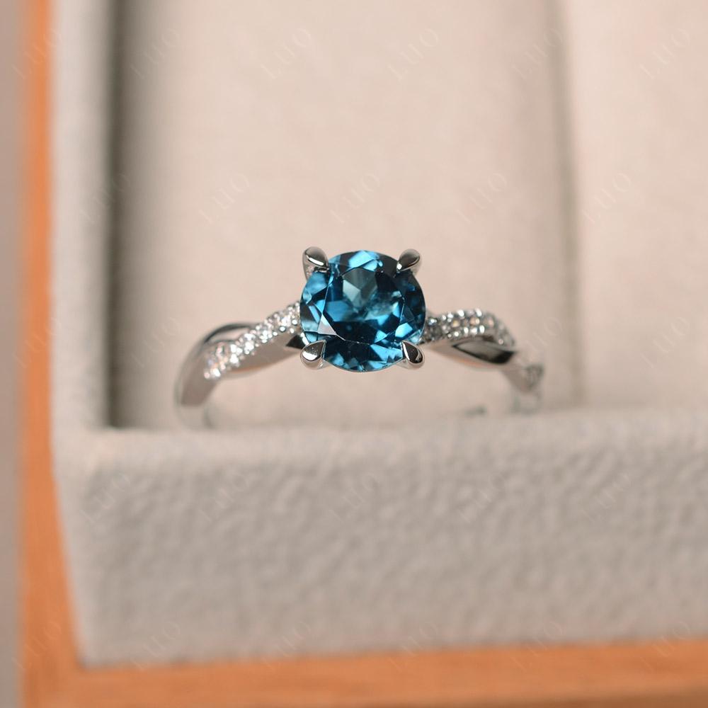 London Blue Topaz Twist Ring - LUO Jewelry 