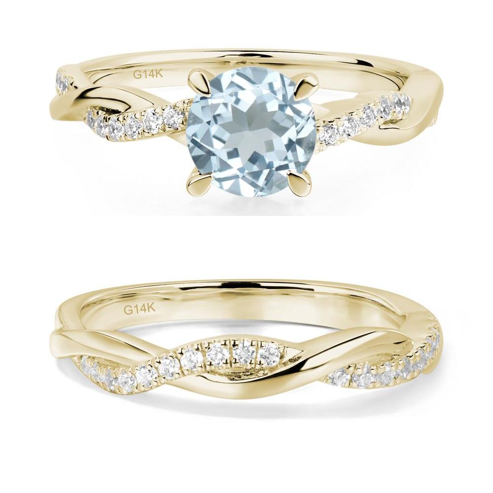 Aquamarine Twist Ring - LUO Jewelry #metal_14k yellow gold