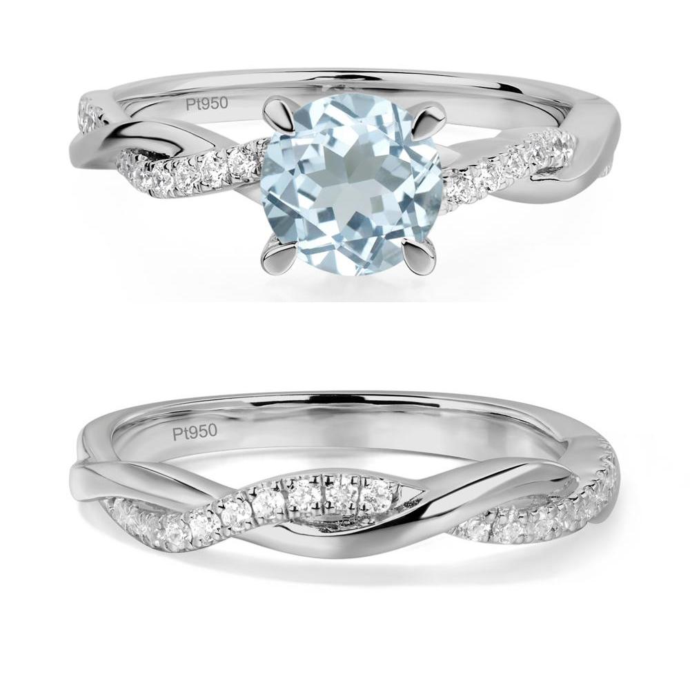 Aquamarine Twist Ring - LUO Jewelry #metal_platinum