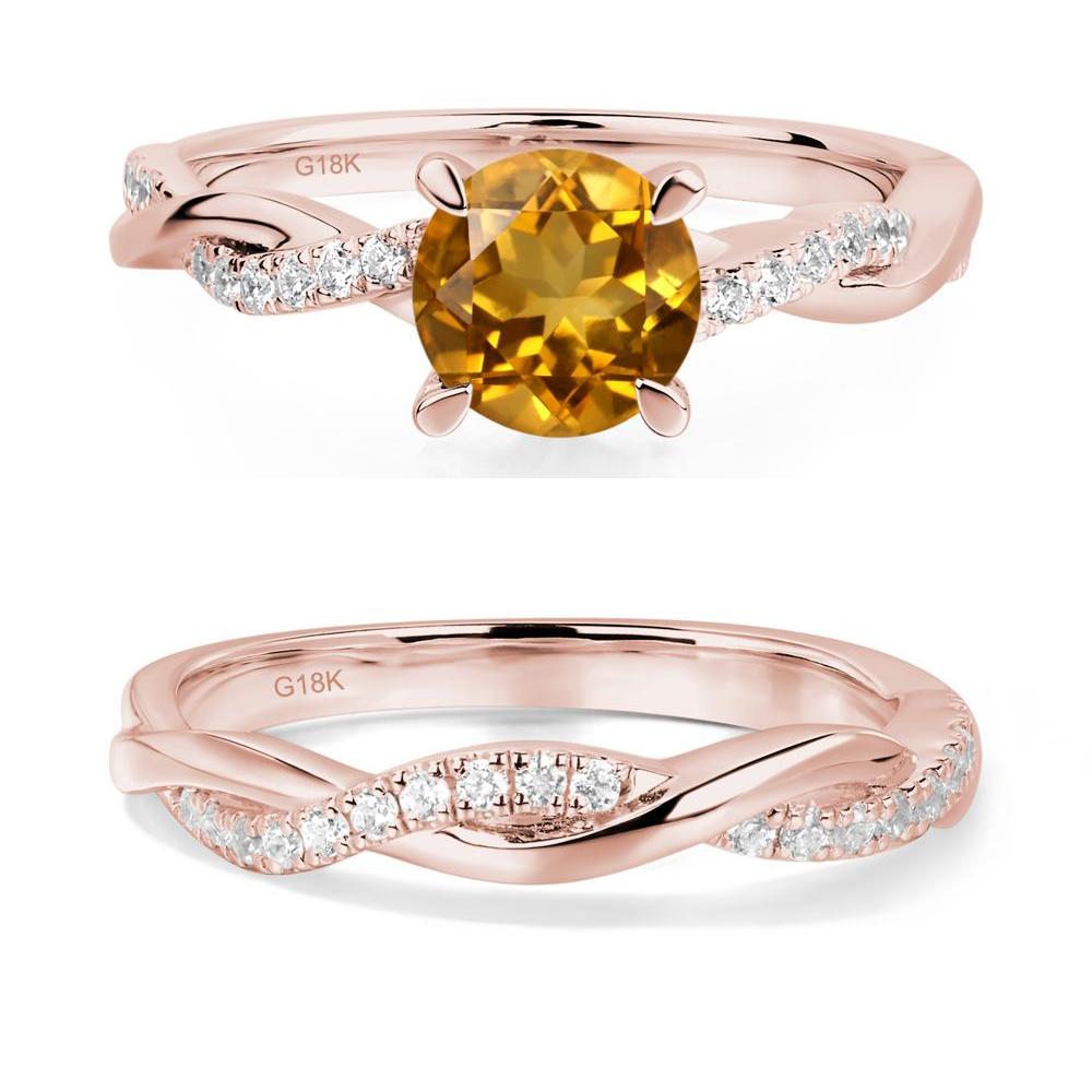 Citrine Twist Ring - LUO Jewelry #metal_18k rose gold