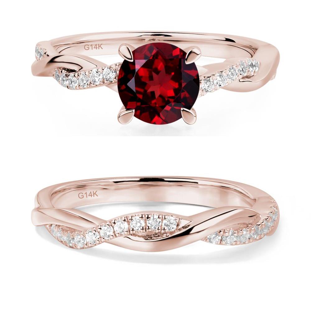 Garnet Twist Ring - LUO Jewelry #metal_14k rose gold