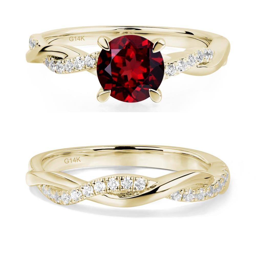 Garnet Twist Ring - LUO Jewelry #metal_14k yellow gold