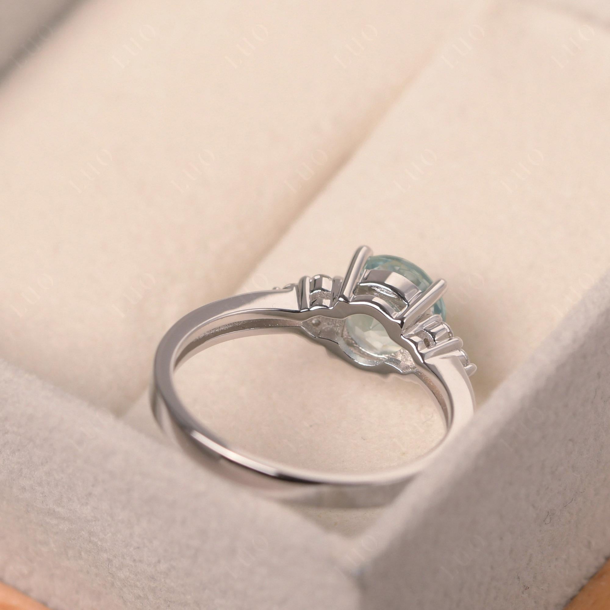 Round Cut Aquamarine Engagement Ring - LUO Jewelry 