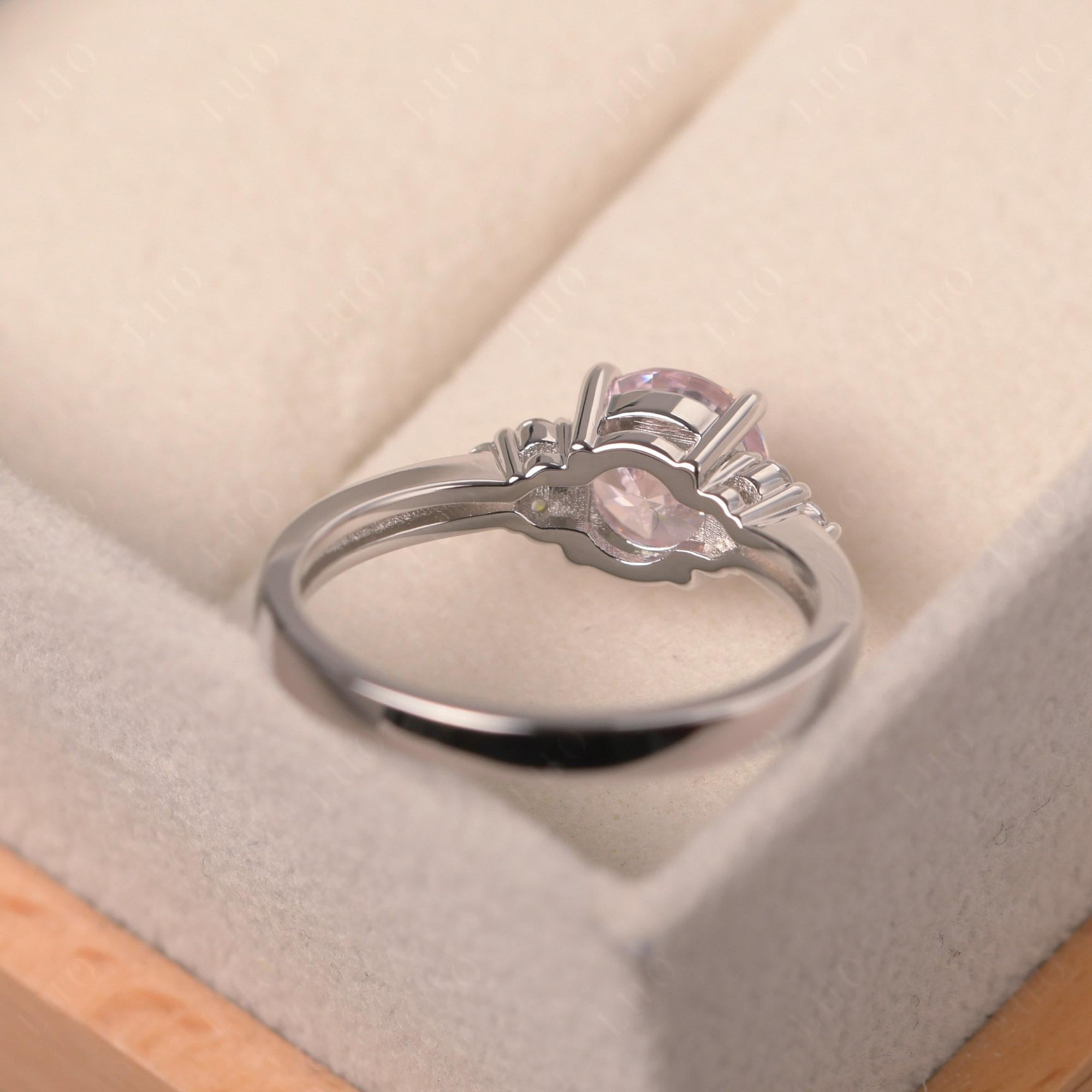 Round Cut Pink Cubic Zirconia Engagement Ring - LUO Jewelry 
