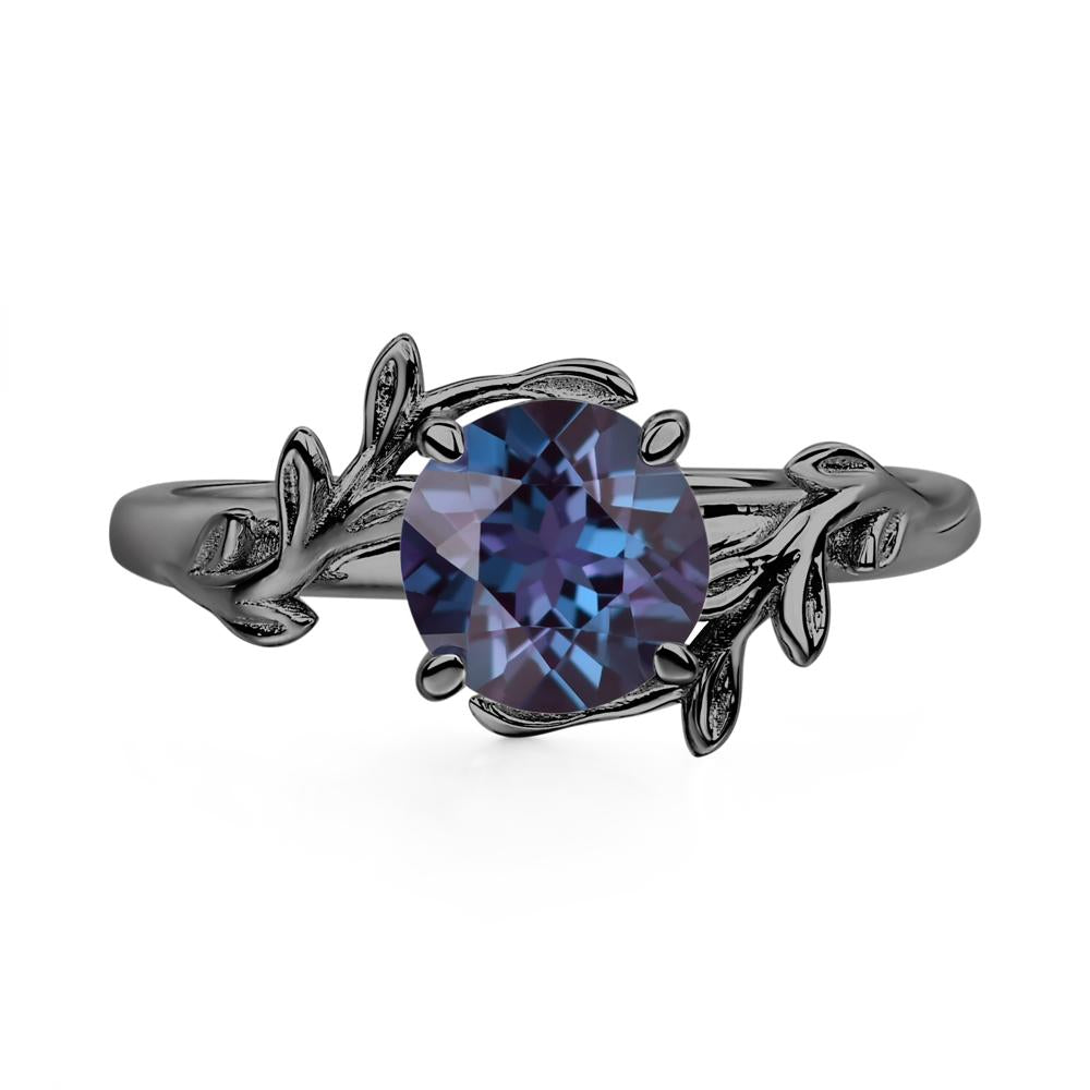 Alexandrite Vine Engagement Ring - LUO Jewelry #metal_black finish sterling silver