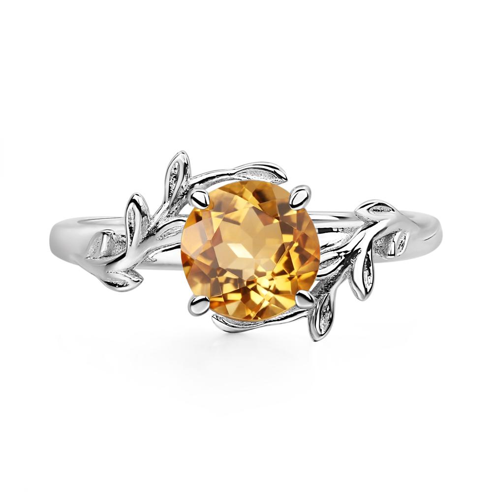 Citrine Leaf and Vine Ring - LUO Jewelry #metal_sterling silver