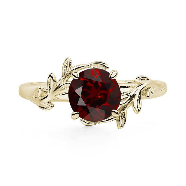 Garnet Vine Ring - LUO Jewelry #metal_14k yellow gold
