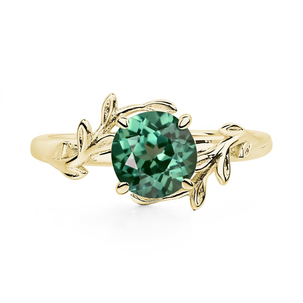 Green Sapphire Vine Engagement Ring - LUO Jewelry #metal_18k yellow gold