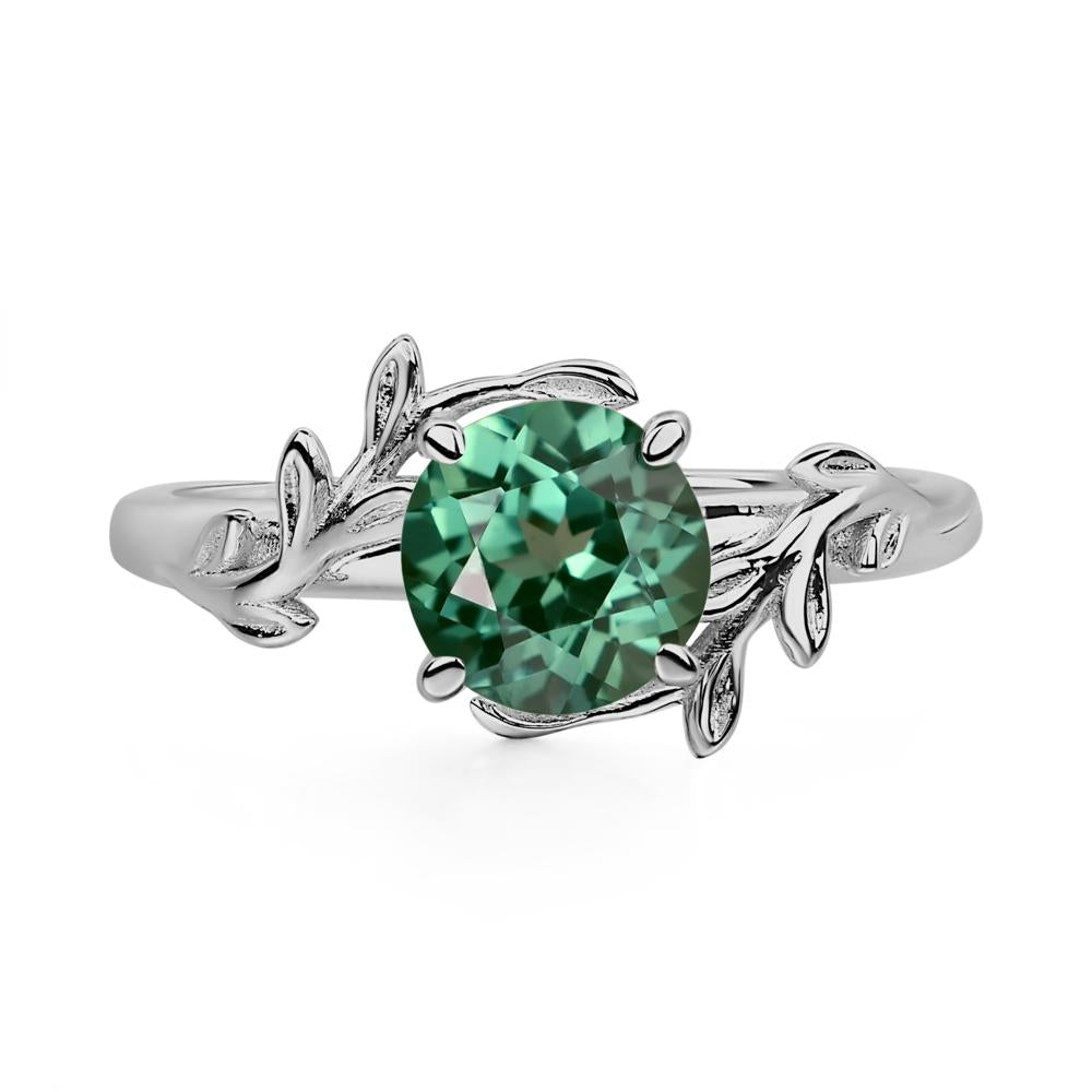 Green Sapphire Vine Engagement Ring - LUO Jewelry #metal_platinum