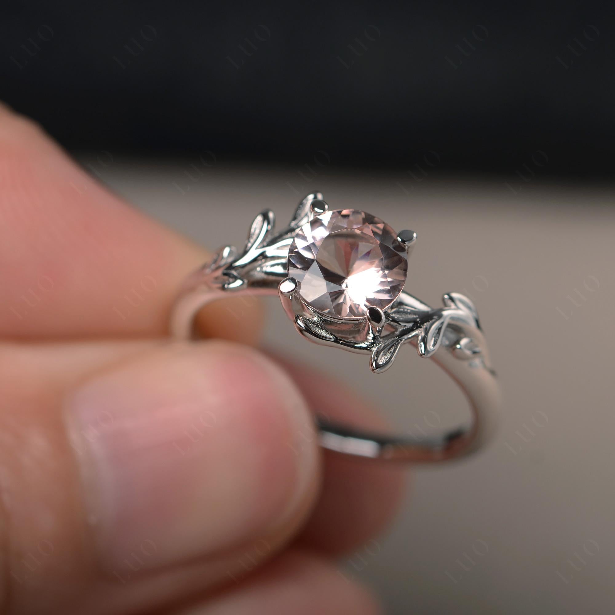 Morganite Leaf and Vine Ring - LUO Jewelry 