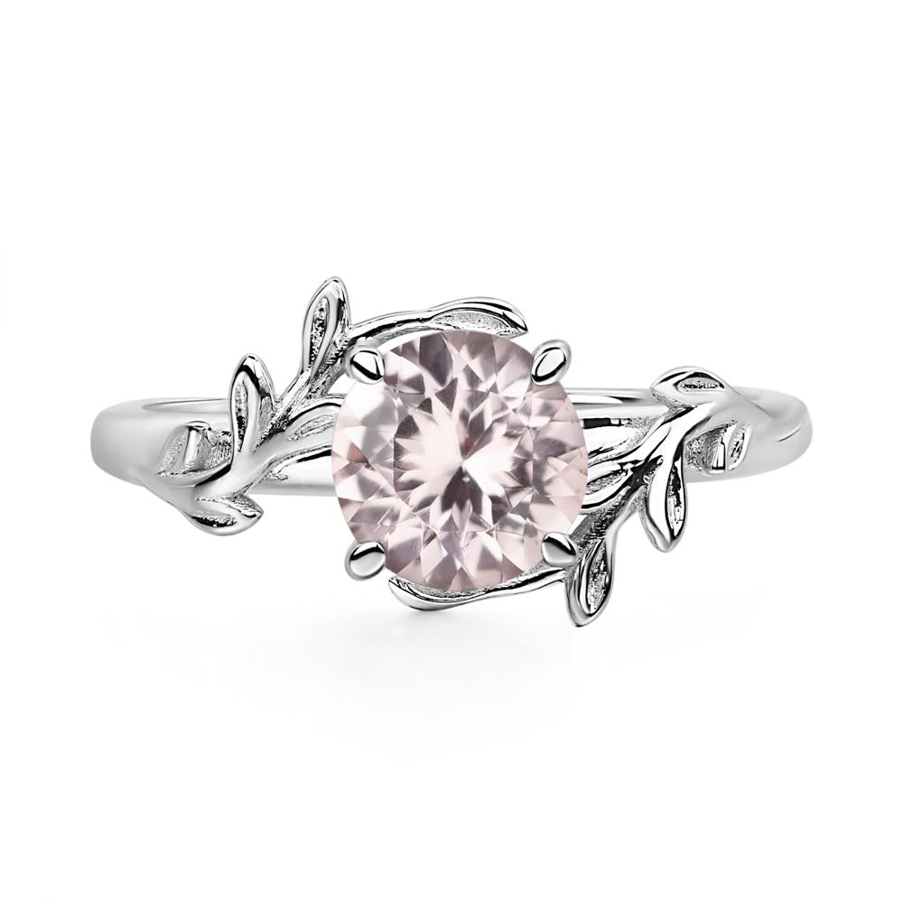 Morganite Leaf and Vine Ring - LUO Jewelry #metal_14k white gold