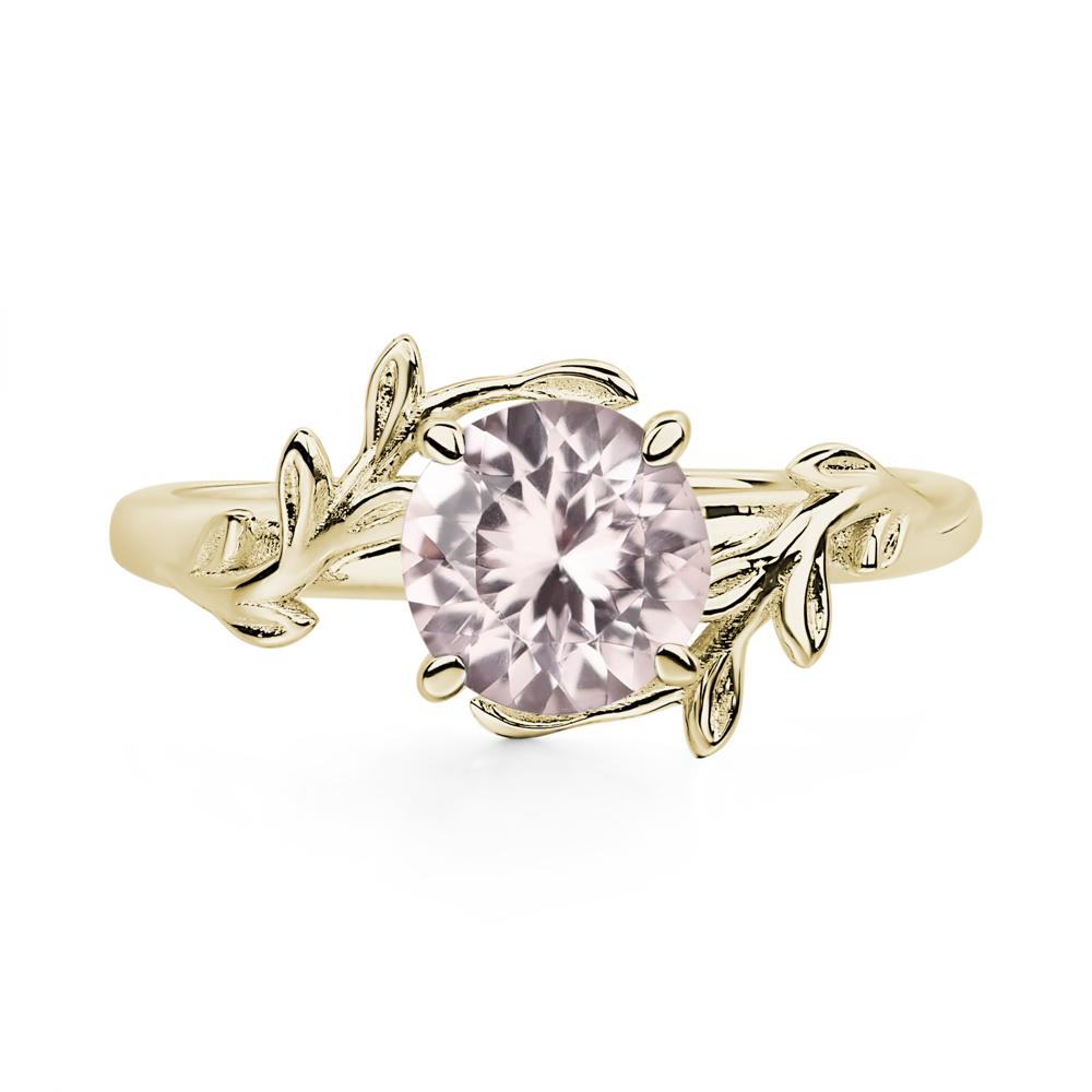 Morganite Leaf and Vine Ring - LUO Jewelry #metal_14k yellow gold