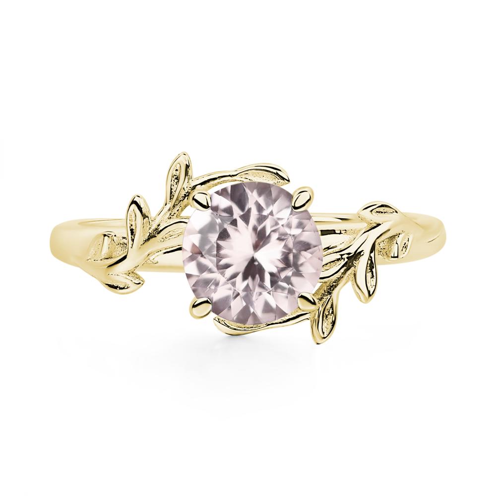 Morganite Leaf and Vine Ring - LUO Jewelry #metal_18k yellow gold