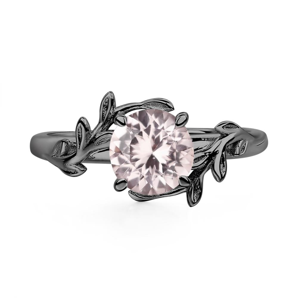 Morganite Leaf and Vine Ring - LUO Jewelry #metal_black finish sterling silver