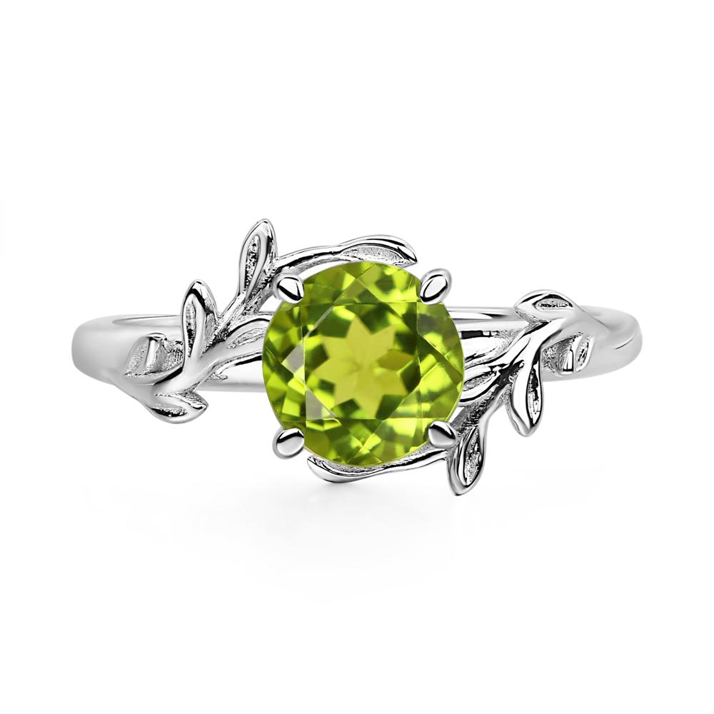 Peridot Vine Ring - LUO Jewelry #metal_18k white gold
