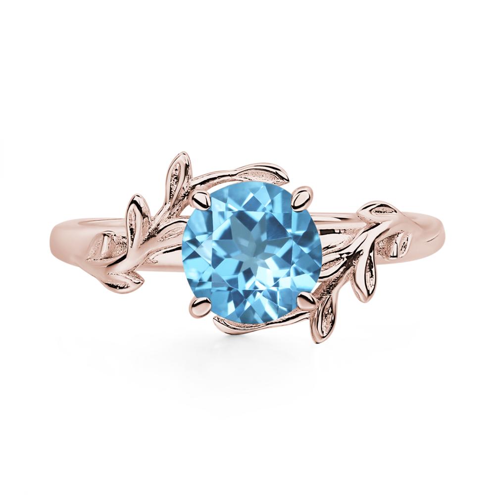 Swiss Blue Topaz Vine Ring - LUO Jewelry #metal_14k rose gold