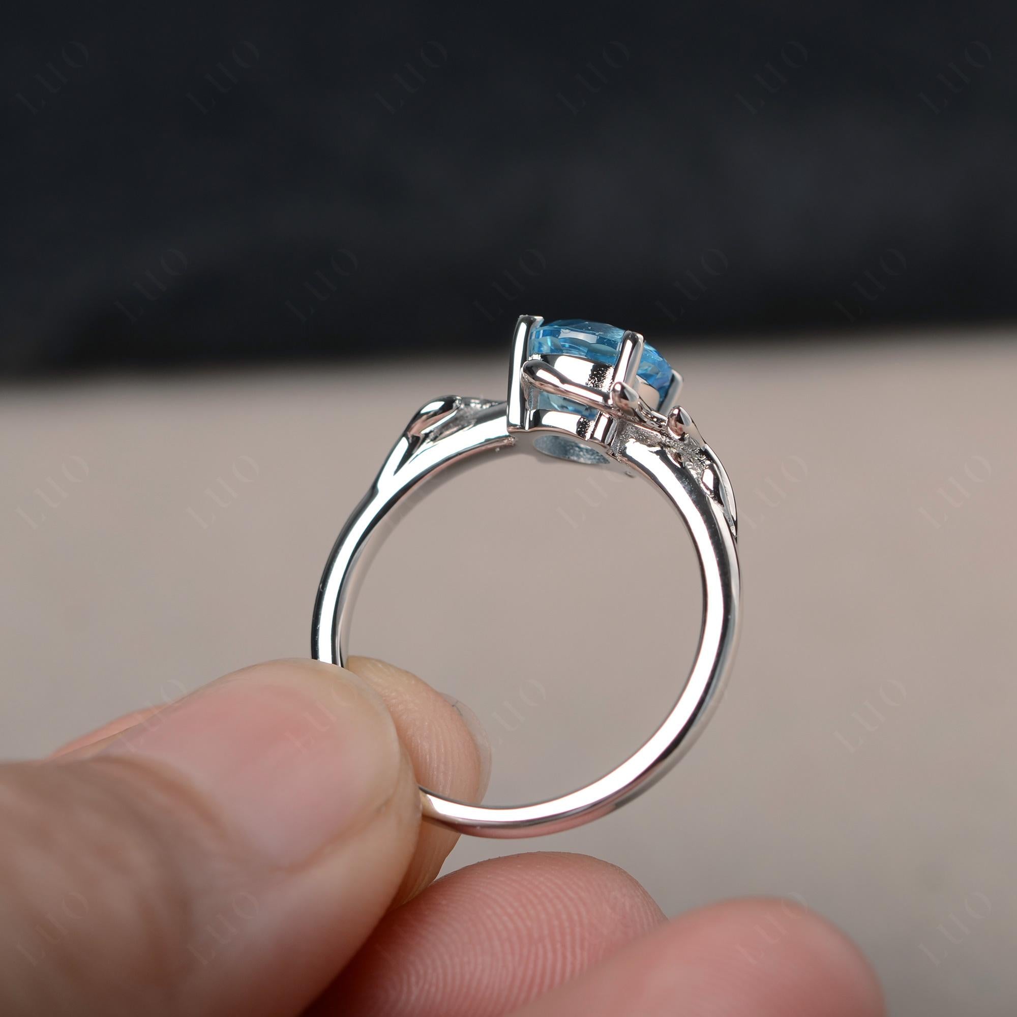 Swiss Blue Topaz Vine Ring - LUO Jewelry 