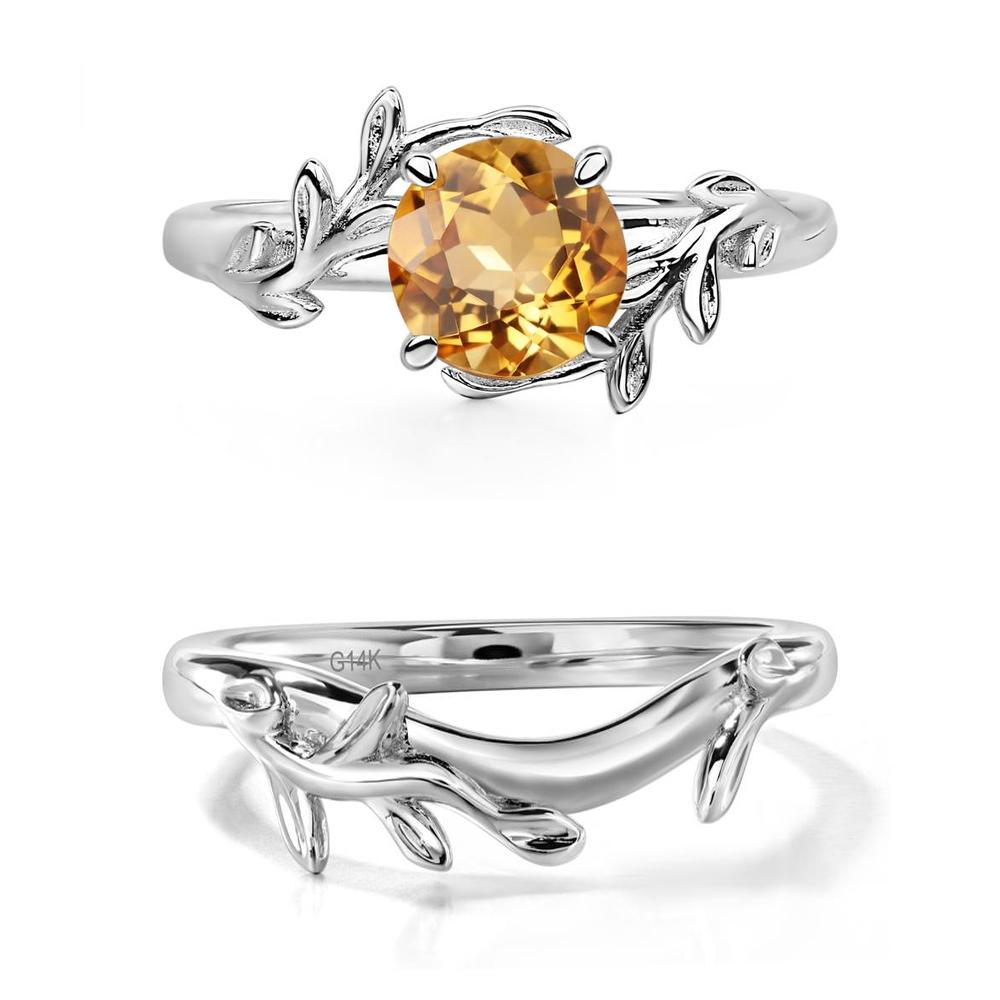 Citrine Leaf and Vine Ring - LUO Jewelry #metal_xxxxx