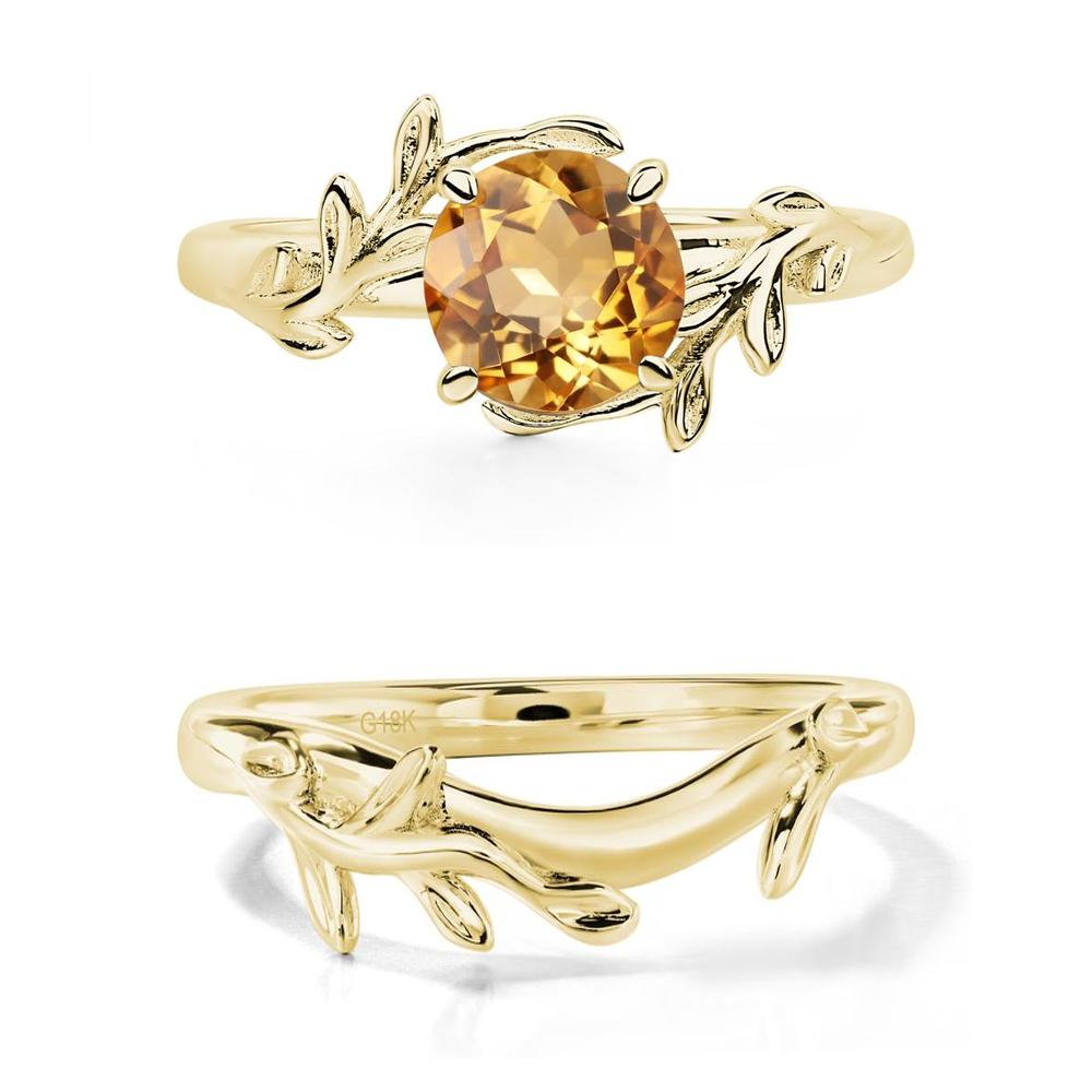 Citrine Leaf and Vine Ring - LUO Jewelry #metal_xxxxx