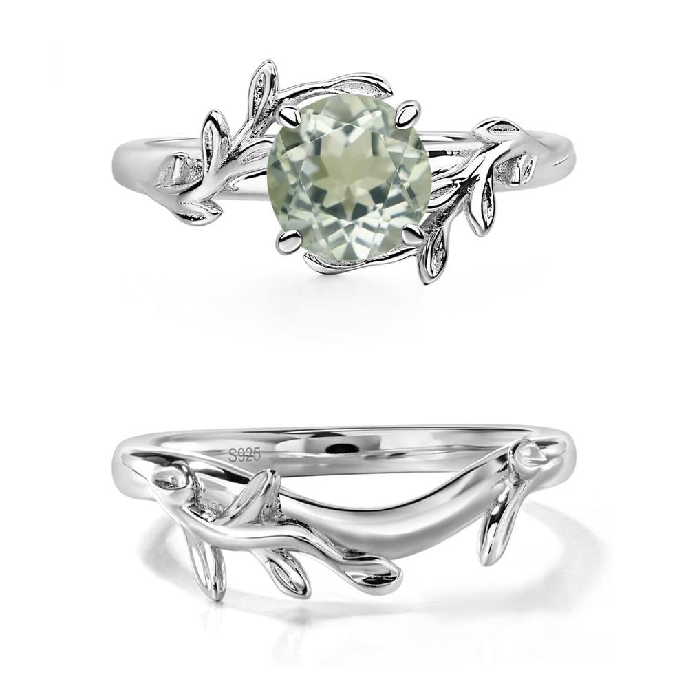 Green Amethyst Leaf and Vine Ring - LUO Jewelry #metal_xxxxx