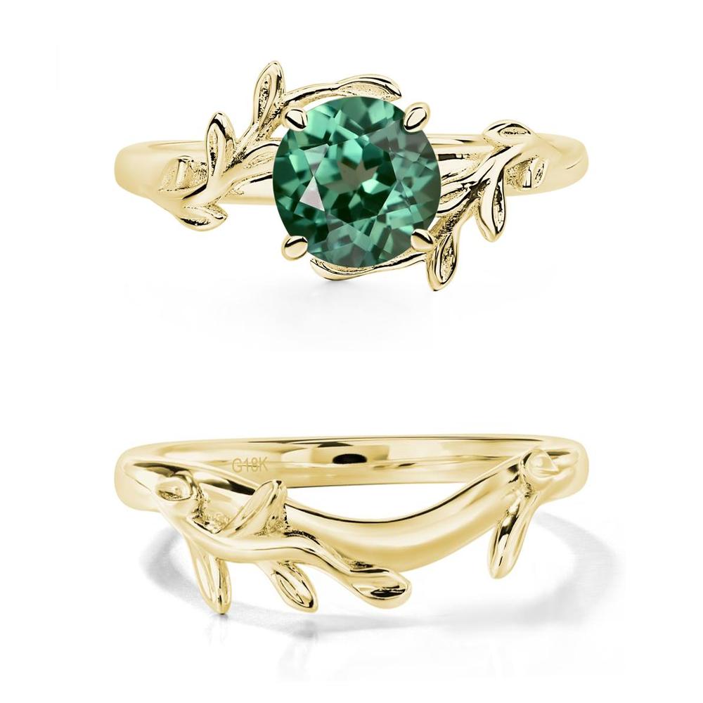 Green Sapphire Vine Engagement Ring - LUO Jewelry #metal_xxxxx