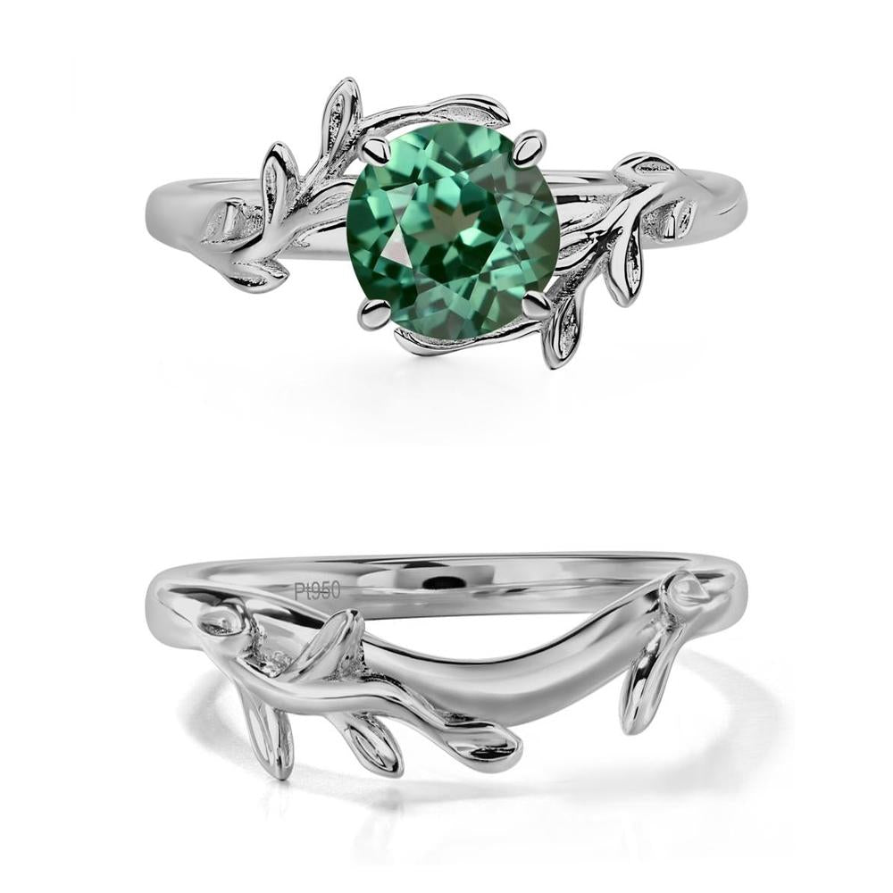 Green Sapphire Vine Engagement Ring - LUO Jewelry #metal_xxxxx