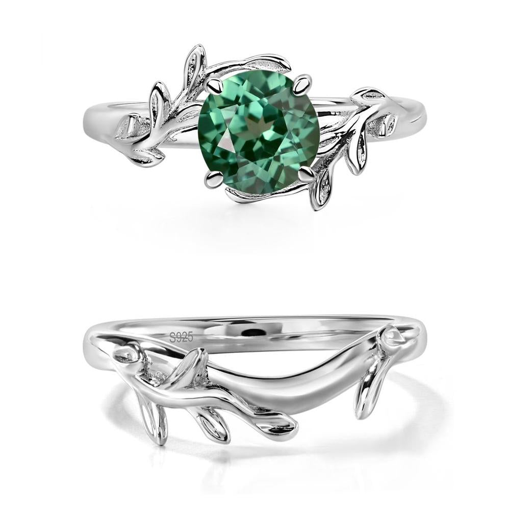 Green Sapphire Vine Engagement Ring - LUO Jewelry #metal_xxxxx