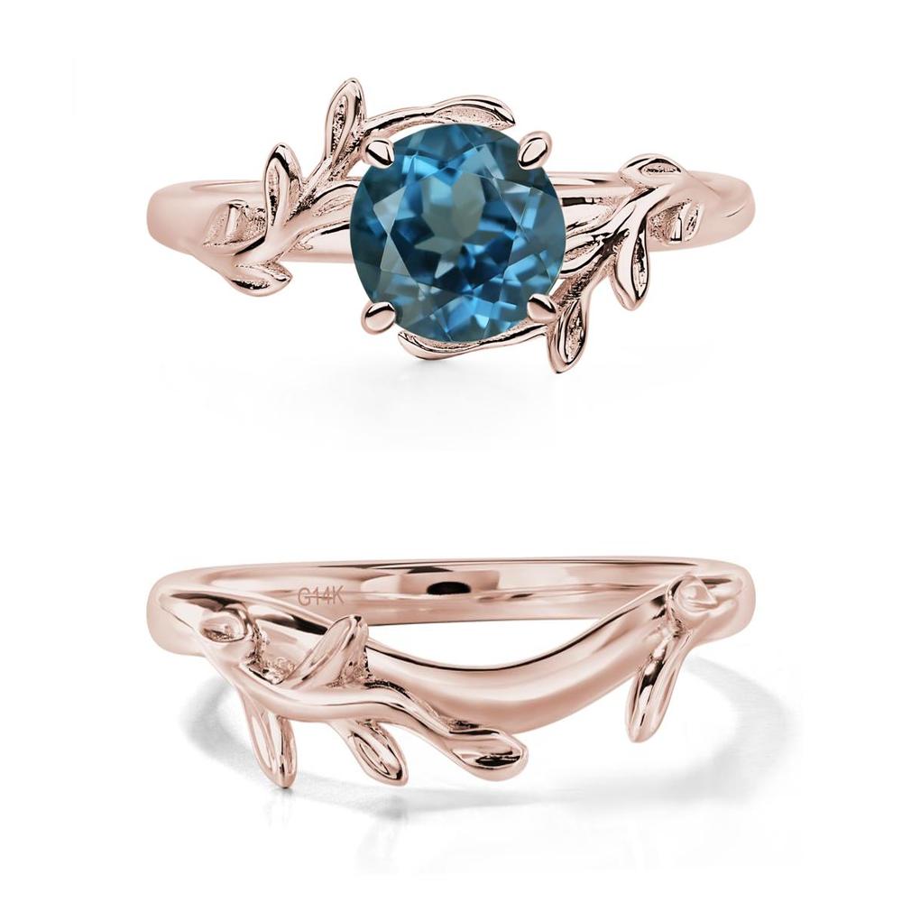 London Blue Topaz Leaf and Vine Ring - LUO Jewelry #metal_xxxxx