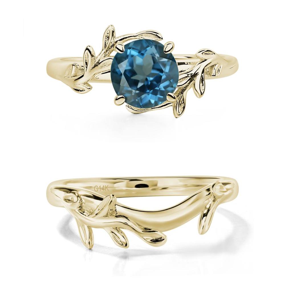 London Blue Topaz Leaf and Vine Ring - LUO Jewelry #metal_xxxxx