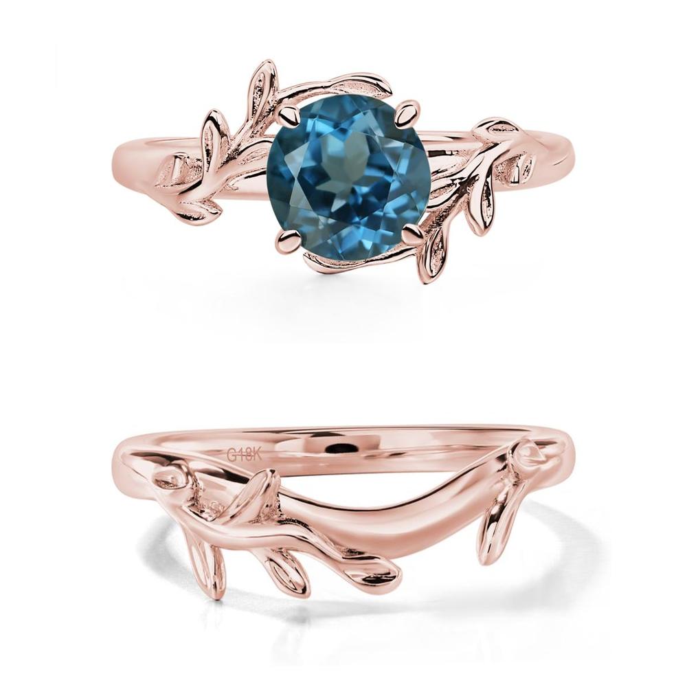 London Blue Topaz Leaf and Vine Ring - LUO Jewelry #metal_xxxxx