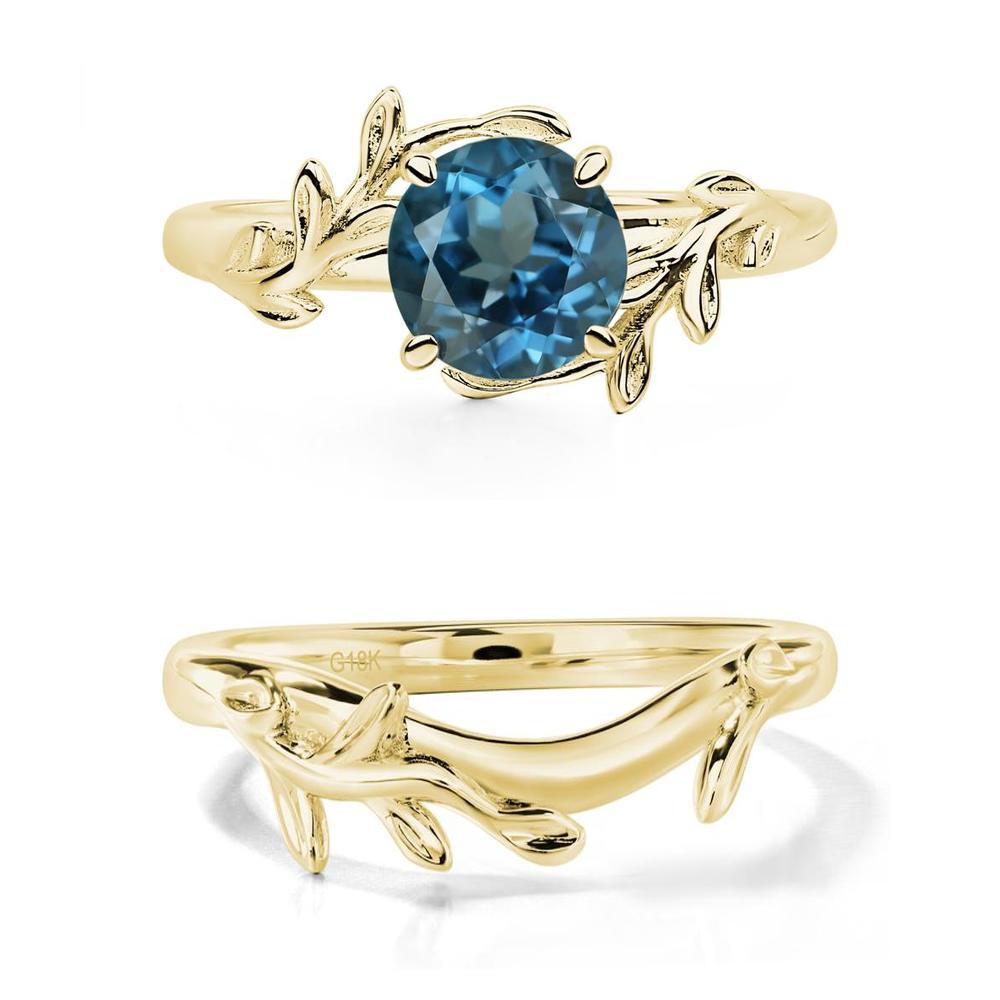 London Blue Topaz Leaf and Vine Ring - LUO Jewelry #metal_xxxxx