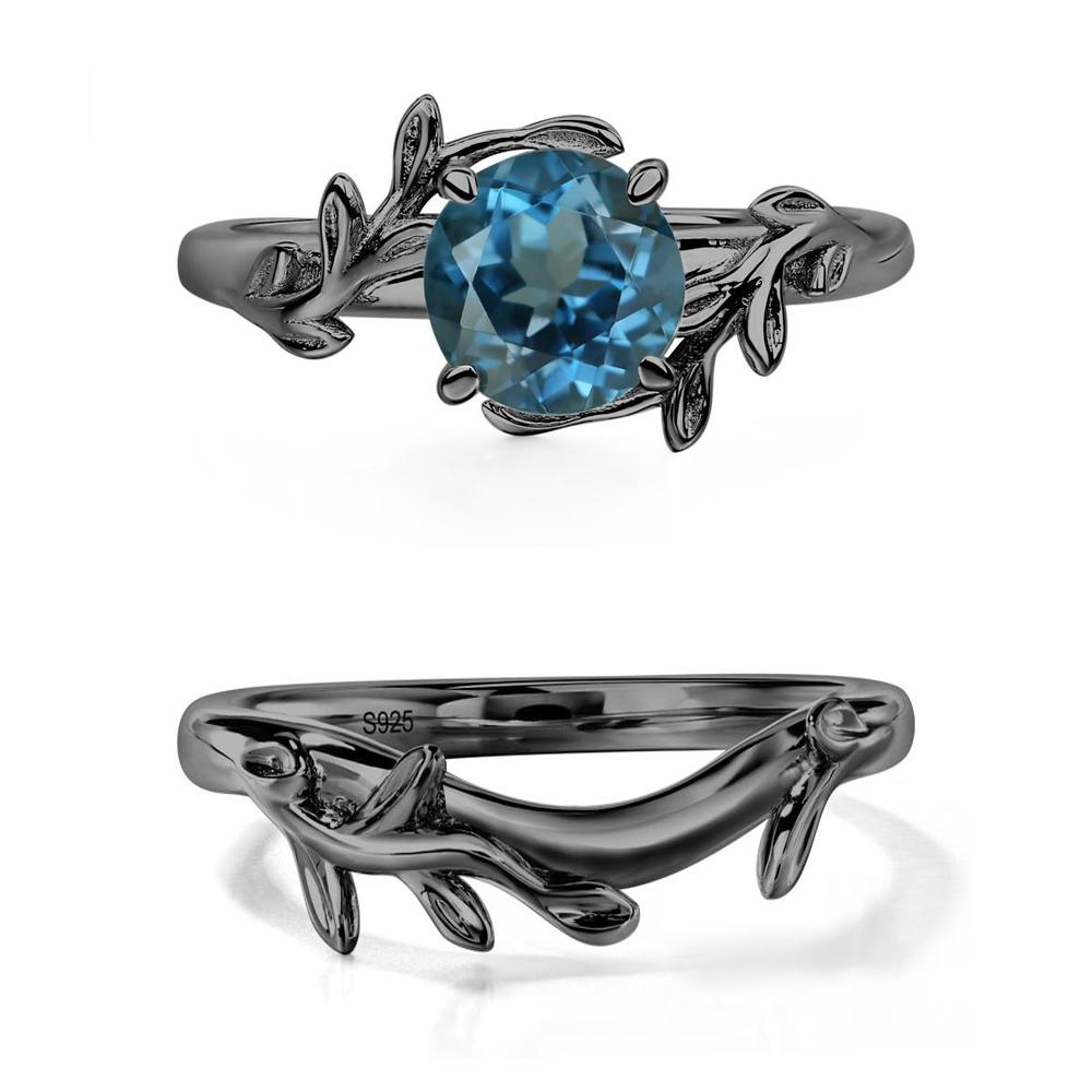 London Blue Topaz Leaf and Vine Ring - LUO Jewelry #metal_xxxxx