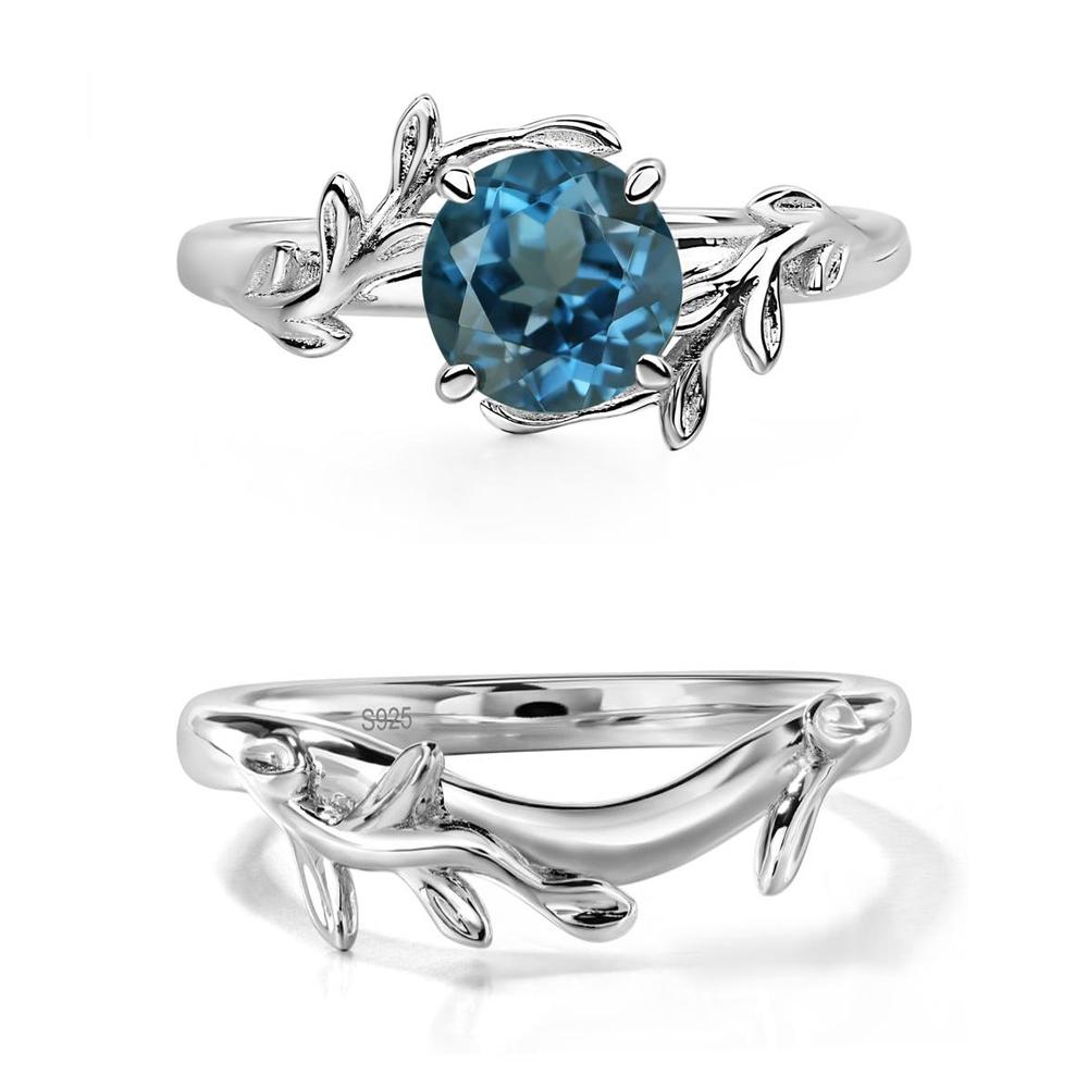 London Blue Topaz Leaf and Vine Ring - LUO Jewelry #metal_xxxxx